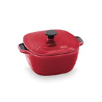 Lacor - 63200 - Mini Cocotte Serve Rouge, Mélamine de haute qualité, 100% sans BPA, Contenance de 350 ml, Résistant, Hygiénique et facile à nettoyer, Passe au lave-vaisselle, Couleur rouge