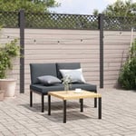 Banc de jardin avec coussins noir aluminium banc banc de parc vidaXL