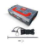 TOX L-BOXX Mini Kit de haubanage pour le camping avec vis pour tente 8x220 mm, rondelles et 4 m de cordelettes pour tente (réfléchissantes) + 1x embout dans la L-BOXX Mini, 19 pcs., 094901512