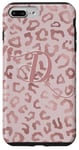 Coque pour iPhone 7 Plus/8 Plus Letter D Initial Leopard Rose Pink Cheetah Monogram