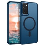 DOMAVER Magnétique Coque Samsung S20 FE 4G/5G,Case Translucide Compatible avec MagSafe, Etui Samsung S20 FE 4G/5G Aimant Aimanté Ridige, Housse Fine Samsung S20 FE 4G/5G Antichoc, Bleu Marine