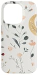 iPhone 14 Pro Whimsical Boho Watercolor Wildflowers Moon Insects Design Case