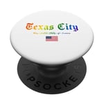 Texas City Gothic Design Lgbtqai+ rainbow Version PopSockets PopGrip Adhésif