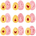 FainFun 9 Emporte Piece Paques, 3D Moule Biscuit Plastique, Cookie Cutter, Mini Emporte Piece Lapin Paques pour Pâques, Fêtes, Pâtisserie, Fondant, Argile