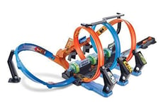 Hot Wheels Track Set and Toy Car, Large-Scale Motorized Track with 3 Corkscrew