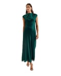 Ted Baker WMD-Rimini-Draped Neck Detail Midi Dress Robe pour Occasion spéciale, Vert foncé, 44 Femme