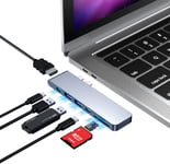 Hub USB C 7 en 2, USB C Adaptateur Macbook Pro/Air,avec USBC Thunderbolt 3 100W PD,4K HDMI,2 * USB 3.0,SD & Mircro SD,Dock USB C pour MacBook Air M1/M2 MacBook Pro.[W837]