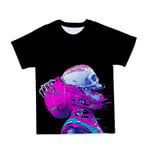 Summer 3D Men's Printed T-Shirt Exaggerated Alternative Punk Hip-Hop Ghost O-Neck Customizable T-Shirt-L