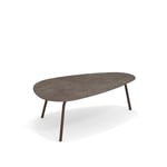 EMU - Terramare Large Coffee Table, Frame: Corten, Top: Porcelain Stoneware, Emperador - Soffbord utomhus - Alfredo Chiaramonte,Marco Marin - Brun - Metall/Sten