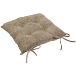 Atmosphera Créateur D'intérieur - Galette de chaise Soana bouclette beige lin 38x38cm