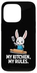 Coque pour iPhone 13 Pro Rabbit Chef My Kitchen My Rules Cooking Lovers