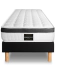 Ensemble matelas sommier Supérieur 120 x 190 cm - Couleur : Noir