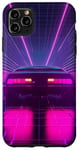 Coque pour iPhone 11 Pro Max JDM Voiture Rétro Années 80 Synthwave Lumières Rétro Voiture