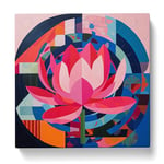 Lotus Flower Constructivism No.6 Canvas Print for Living Room Bedroom Home Office Décor, Wall Art Picture Ready to Hang, 20x20 Inch (50x50 cm)