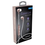 Audioflex Rose Gold Bluetooth Wireless Earbuds Sweat Resistant Rapid Charge Siri