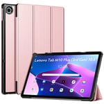 FINTIE Coque pour Lenovo M10 Plus 3rd Gen 10.6 Pouces 2022 (TB125 / TB128) - Étui Fin et Rigide Housse Pliable Légère, Protection pour Lenovo Tab M10 Plus 3ème Génération, Or Rose