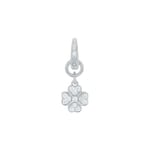 Amor Charm 925 en argent sterling pour dames, avec zirconium synth., 1,7 cm, blanc, trèfle à quatre feuilles, Livré dans une boîte cadeau de bijoux, 2038500