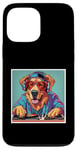 iPhone 13 Pro Max Golden Dog Music DJ Turntables Mixing Vinyl Records Graphic Case