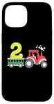 Coque pour iPhone 15 Tracteur agricole 2ème anniversaire 2 ans pour tout-petits garçons enfants