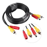 5M HD RCA DC Car Monitor Analog Security Camera Power Cable AV Audio Video Wire