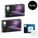 Philips Hue - 2xLightstrip Outdoor 5m & Hue Bridge  - Bundle