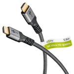 goobay 64996 Câble HDMI haute vitesse avec Ethernet 2.0 / résolutions UHD allant jusqu'à 4 K @ 50/60 Hz/rallonge HDMI pour PS5, Xbox, Apple TV 4K / 5M