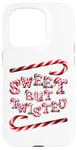 Coque pour iPhone 15 Pro Sweet But Twisted. Bâtonnets de canne à sucre d'orge. Noël amusant