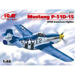 MUSTANG P-51D-15 WWII AMERICAN FIGHTER KIT 1:48 ICM Kit Aerei Modellino