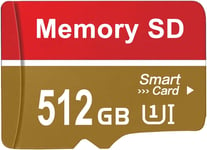 Carte Sd 512Go Grand Stockage Sd Card Portable Cartes Sd Imperméable Sd Carte Durable Memoire Carte Peut Être Utilisé Pour Caméras/Autoradios/Moniteurs