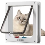 Chatière Chatière Fermeture Magnétique 4 Voies pour Chats, Grands Chiens 23,5 25 5,4 cm Porte pour Chien Chat Porte pour Animaux de Compagnie,