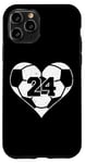 iPhone 11 Pro Soccer Number 24 Jersey Funny Soccer Heart Game Day Case