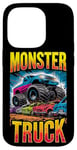 iPhone 14 Pro Monster Truck Crushing Cars Art for Monster Truck Lovers Case