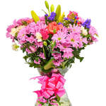 Homeland Florists Pink Mixed Fresh Flowers Delivery Next Day Prime UK, Stunning Floral Bouquet, Beautiful Birthday Present or Thank You Gift