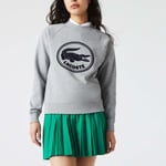 Lacoste Womenss 3D Logo Organic Cotton Fleece Sweatshirt in Grey material_cotton - Size 10 UK