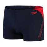 Speedo Homme Hyper Boom Splice I Aquashort, True Navy/Fed Rouge, XXS