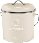 Joeji's Kitchen Compost Bin - Food Caddy & Waste Bin, Cream