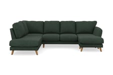 Trend Lyx U-Sofa med Divan Høyre - Mørk grønn Kordfløyel U-sofa Grønn