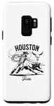Coque pour Galaxy S9 Houston Texas Rodeo Bull Rider Steer Wrangler Cowboy