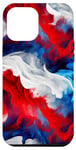 iPhone 13 Pro Max Red + White + Blue Smokey Fire Pattern Case