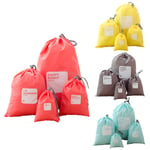 4pcs/set Travel Shoe Laundry Bag Household Waterproof Pouch Stor Coffee One Size