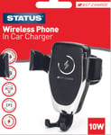 Status 10w In-Car Wireless Phone Charger, Fast Charge, Includes USB Cable