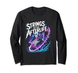 Strings Of The Afterlife Skeleton Rocker Rock Music Long Sleeve T-Shirt