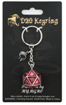 D20 Keychain - Dragon charm Behemoth Blood on Gun Metal