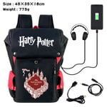 Harry Potter film et télévision périphérique étudiant sac à dos USB charge impression loisirs ordinateur sac voyage sac seau sac Harry Potter-JJ4364