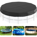 VEVOR Bache Piscine Ronde, Couverture Solaire pour Piscine Hors Sol 4,57 m Housse de Securite deHiver Tissu Oxford 420D Impermeable Resistant au