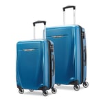 Samsonite Unisex-Adult Winfield 3 DLX Hardside Expandable Luggage with Spinners, Blue/Navy, 2-Piece Set (20/25), Winfield 3 DLX Hardside Expandable Luggage with Spinners