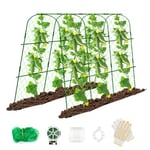 Hoyejyou Treillis de Concombre pour Plate-Bande surélevée, Treillis de Jardin en Forme de U pour Plantes grimpantes en Plein air, Treillis en métal pour Arche de légumes, Support de Treillis de