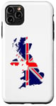 Coque pour iPhone 11 Pro Max Drapeau carte du Royaume-Uni