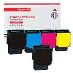 TONER 80C0S10 (x2) + 80C0S20 + 80C0S30 + 80C0S40 80C0S10 (x2) + 80C0S20 + 80C0S30 + Noir x2 + Cyan + Magenta + Jaune x 5 Compatible pour LEXMARK-NOPAN-INK Lexmark CX310 CX310dn CX310n CX410 CX410de CX410dte CX410e CX510 CX510de CX510de CX510dte