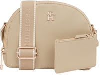 Tommy Hilfiger Sac à Bandoulière Femme Half Moon Crossover Petit, Beige (Beige), Taille Unique